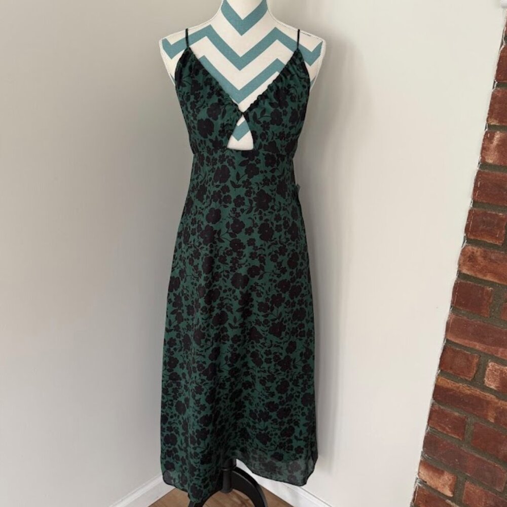New With Tags- NSR Green and Black Floral Dress